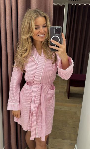 Lauren by Ralph Lauren Pink Stripe Kamerjas katoen