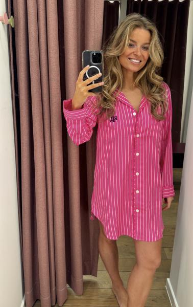 Lauren by Ralph Lauren Pink Stripe Slaapkleed