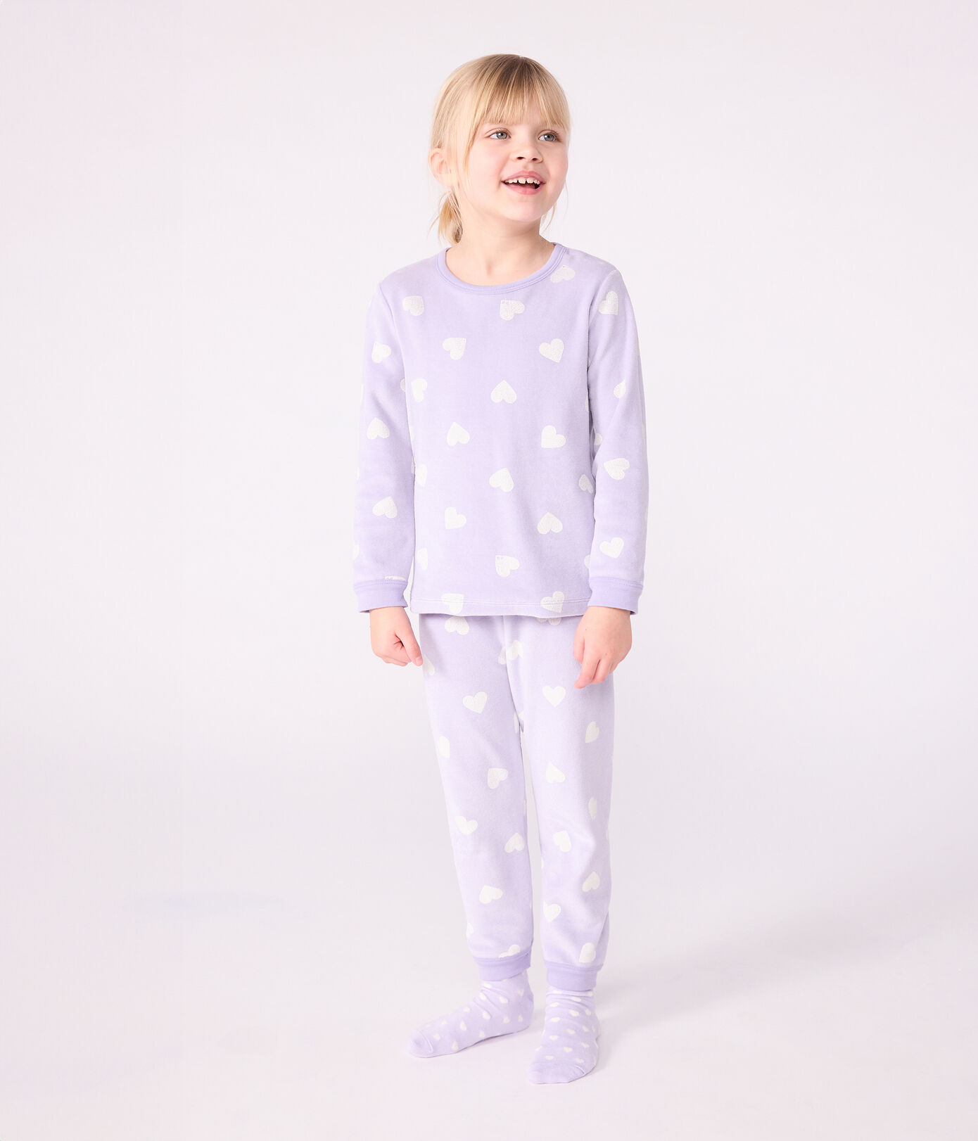 Petit Bateau Hartjes Pyjama meisjes velours