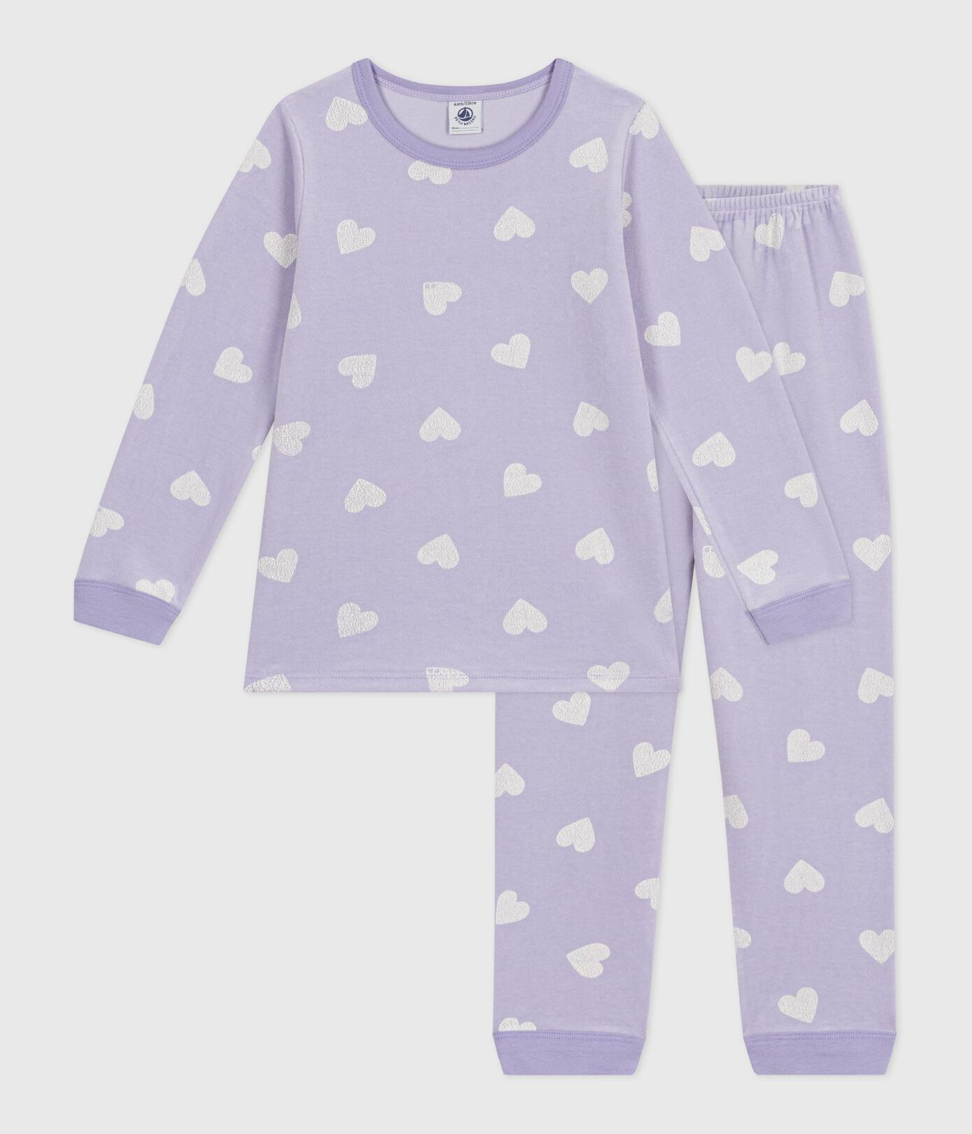 Petit Bateau Hartjes Pyjama meisjes velours