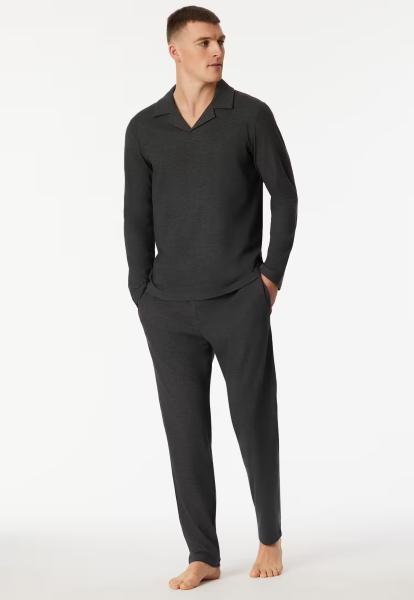 Schiesser Basic Pyjama heren modal doorknoop