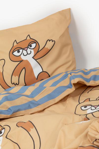 Woody Kat dekbedovertrek 1persoons