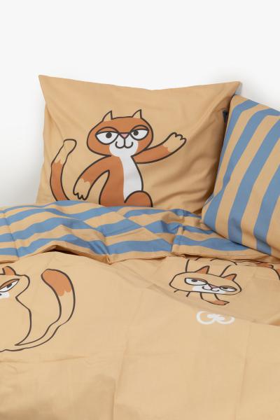 Woody Kat dekbedovertrek 1persoons