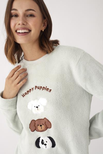 Promise Happy Puppies Pyjama dames fleece