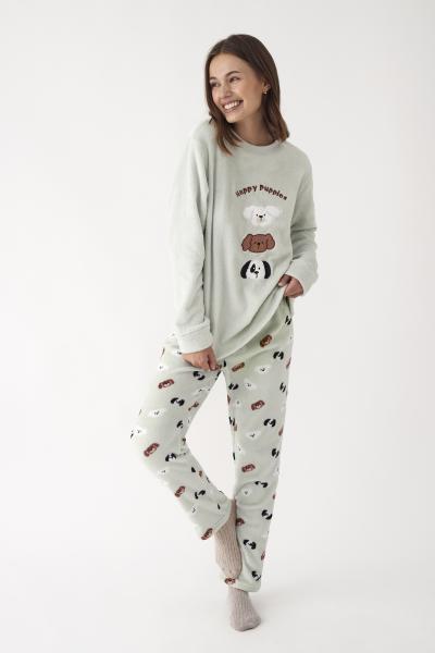 Promise Happy Puppies Pyjama dames fleece
