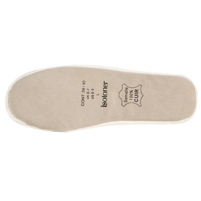 Isotoner Velours Ballerina met steentjes