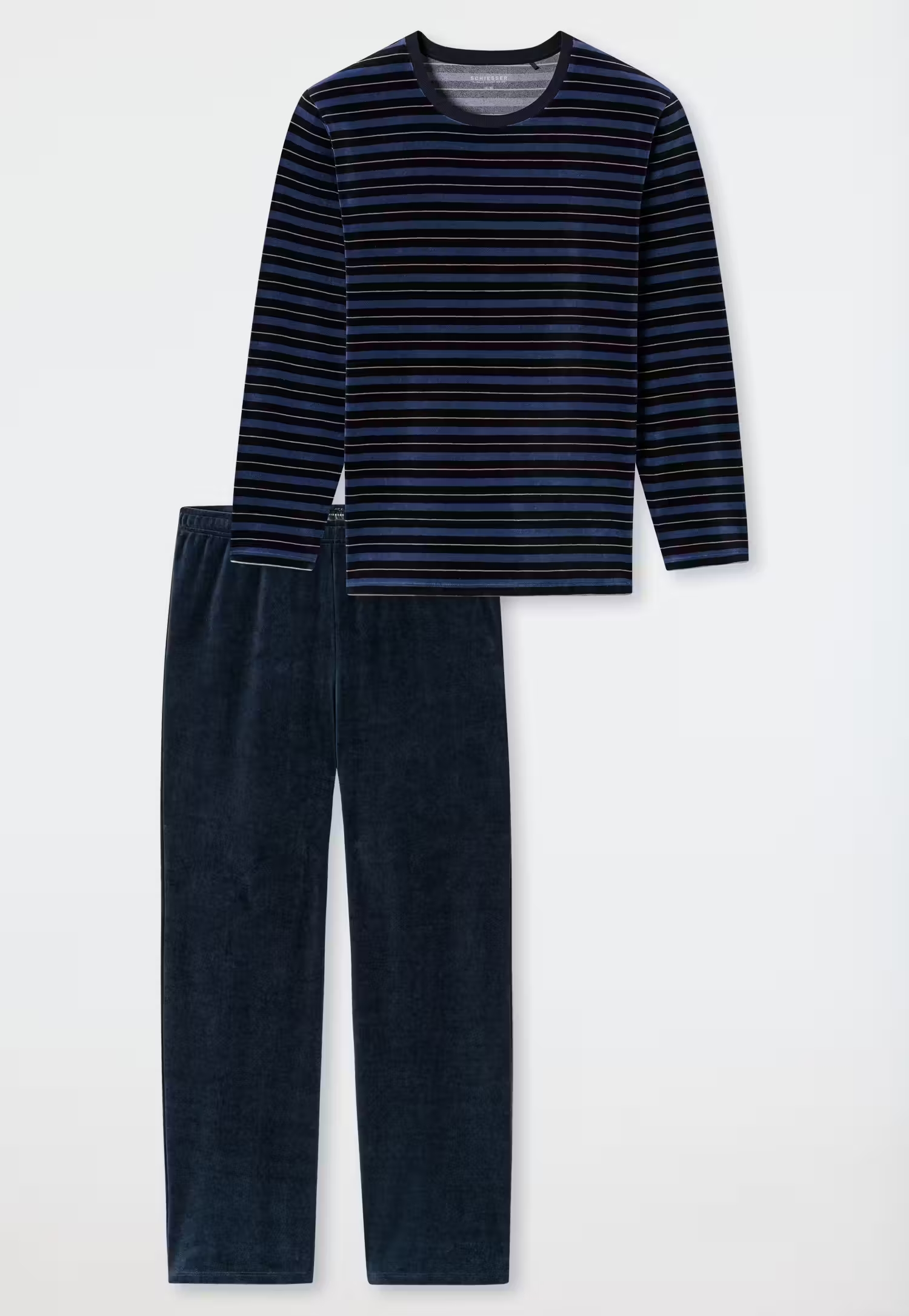 Schiesser Strepen Pyjama heren velours