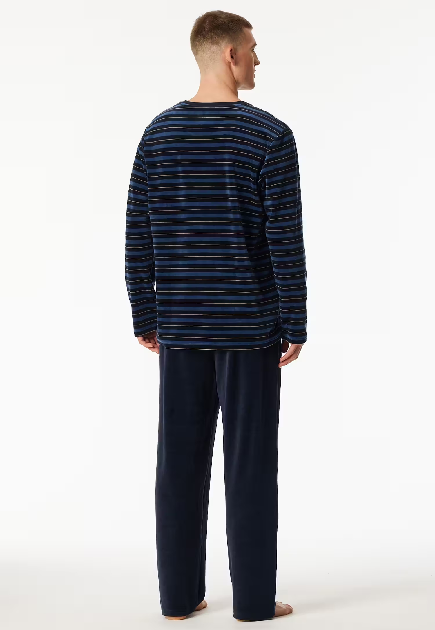 Schiesser Strepen Pyjama heren velours