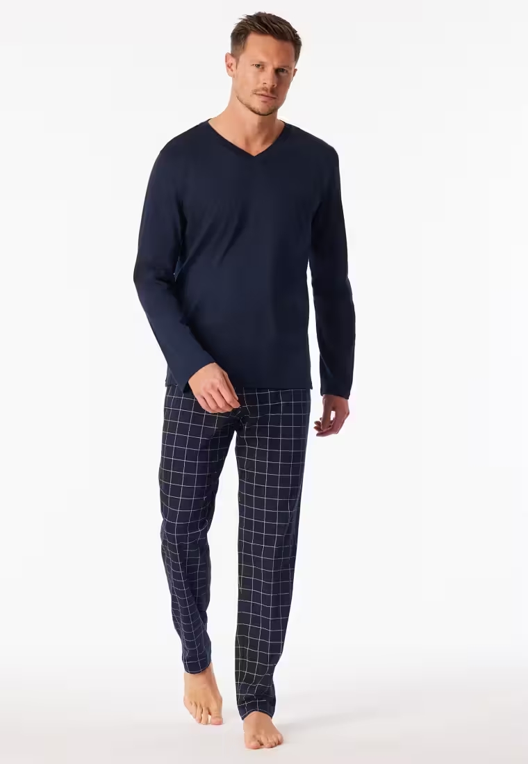 Schiesser Ruiten Pyjama heren