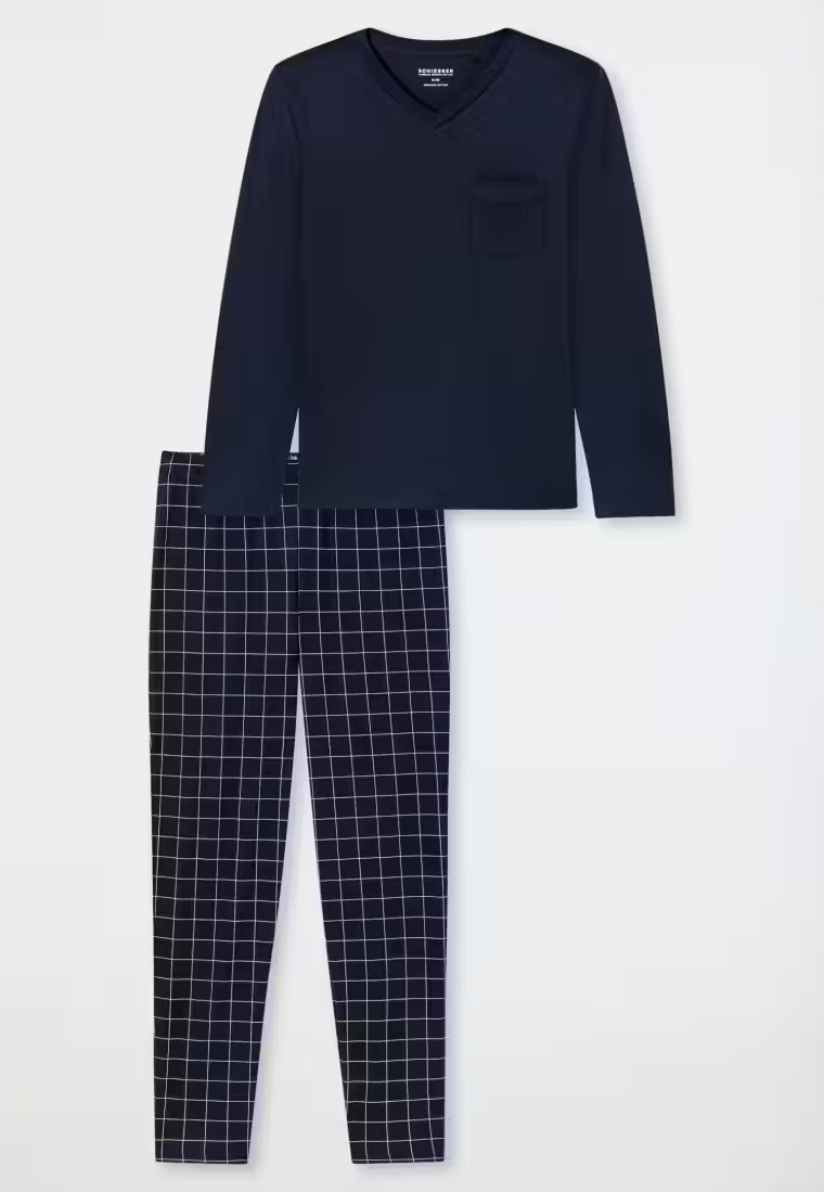Schiesser Ruiten Pyjama heren