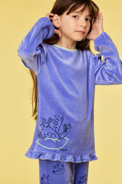 Woody Duif Pyjama meisjes velours
