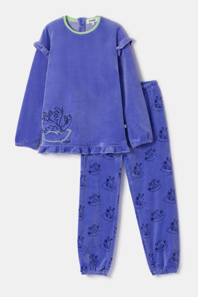 Woody Duif Pyjama meisjes velours