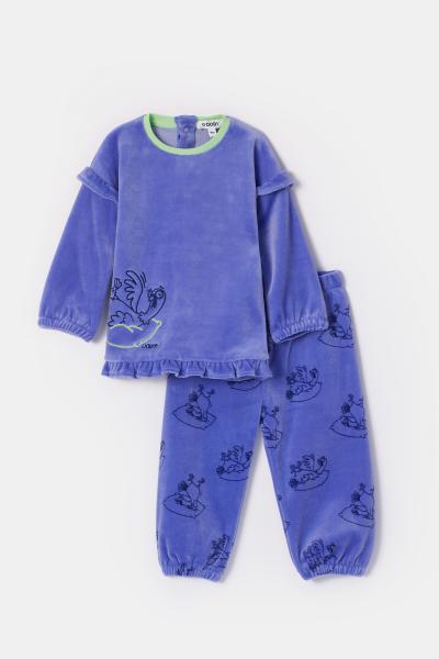 Woody Duif Pyjama Baby meisjes velours