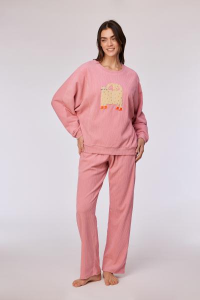 Woody Kat Pyjama dames velours