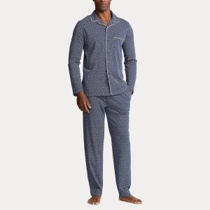 Ralph Lauren Pyjama Doorknoop jersey, blokjes