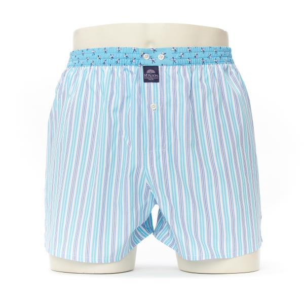 Mc Alson Boxer Heren strepen, boord surfers blauw