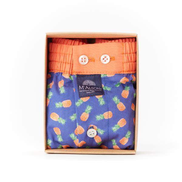 Mc Alson Boxer Heren ananassen blauw-oranje