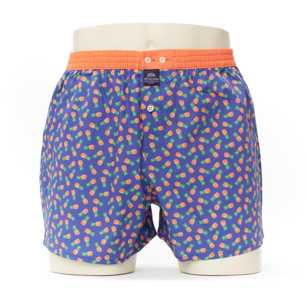 Mc Alson Boxer Heren ananassen blauw-oranje