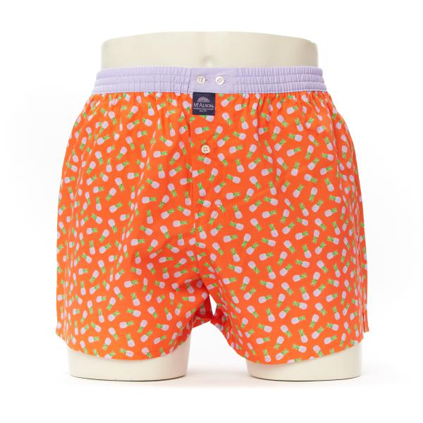 Mc Alson Boxer Heren ananassen oranje-lila