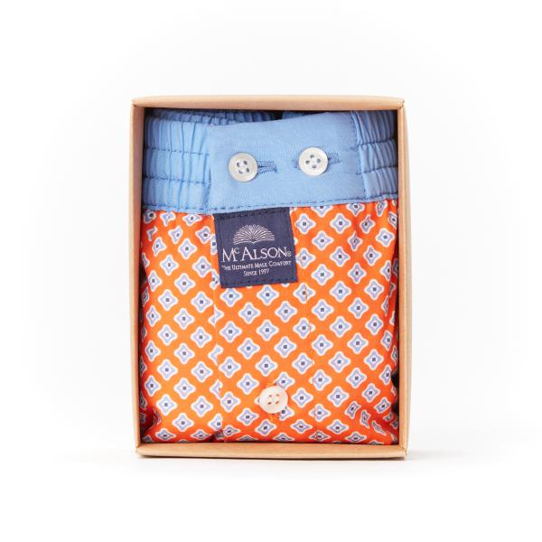 Mc Alson Boxer Heren ruit, oranje-blauw