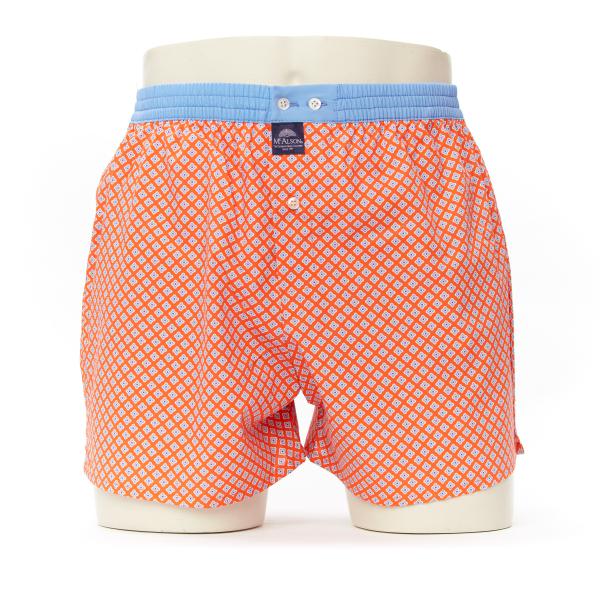 Mc Alson Boxer Heren ruit, oranje-blauw