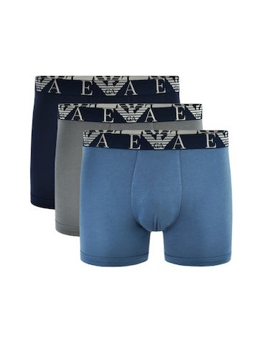 Armani Boxer long 3-pack heren Effen