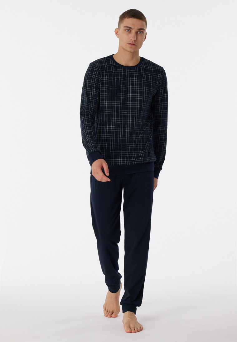 Schiesser Pyjama ronde hals met ruiten