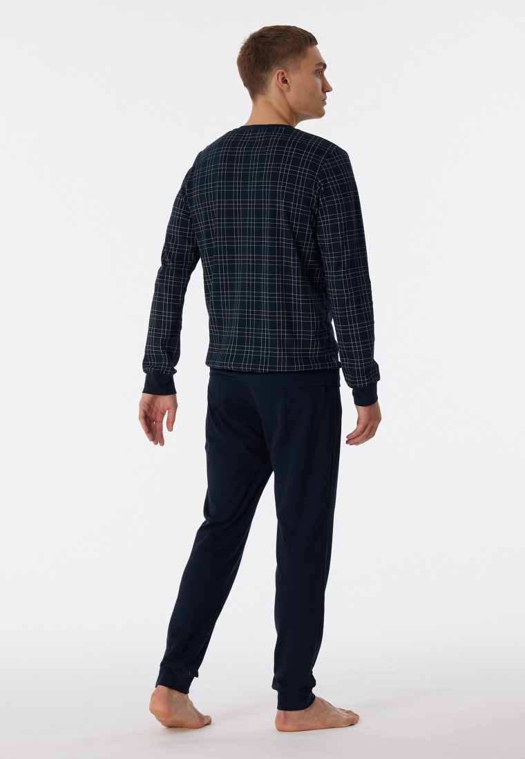Schiesser Pyjama ronde hals met ruiten