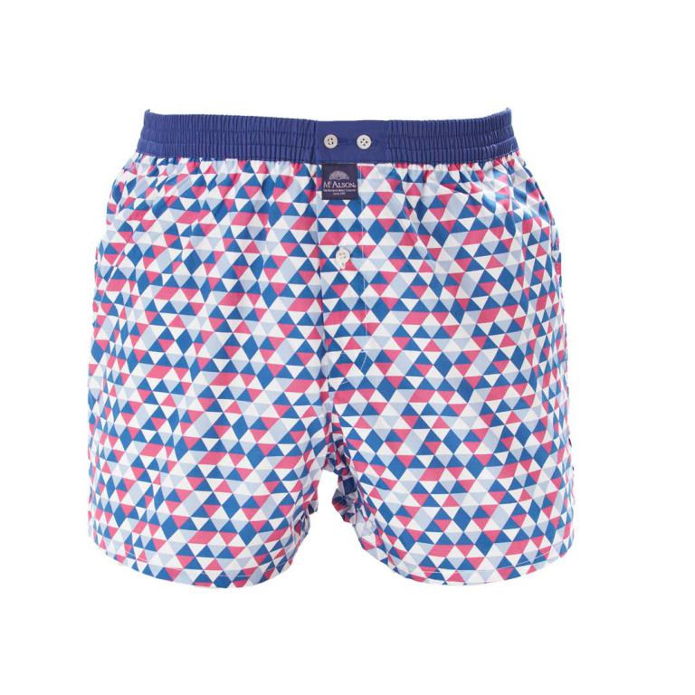 Mc Alson Boxer Heren Geometrisch, boord blauw