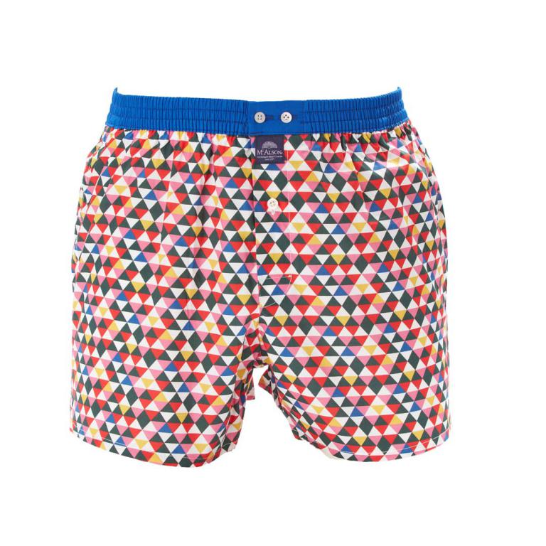 Mc Alson Boxer Heren geometrisch, boord blauw