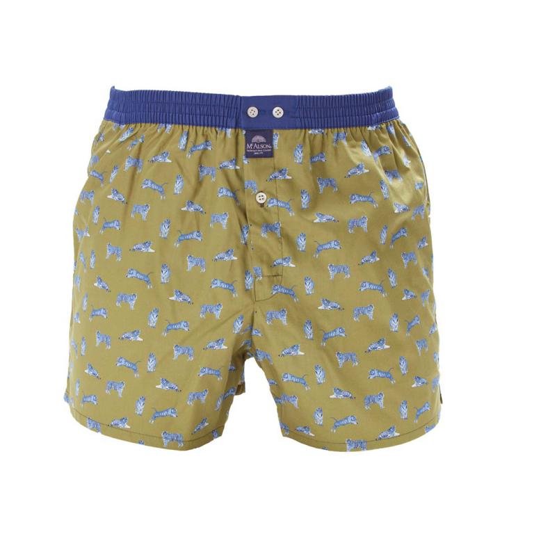 Mc Alson Boxer Heren tijgers groen, boord blauw