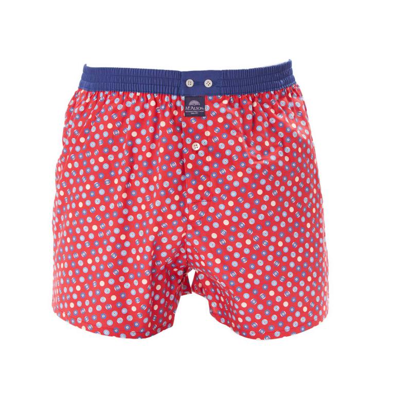 Mc Alson Boxer Heren biljart rood, boord blauw