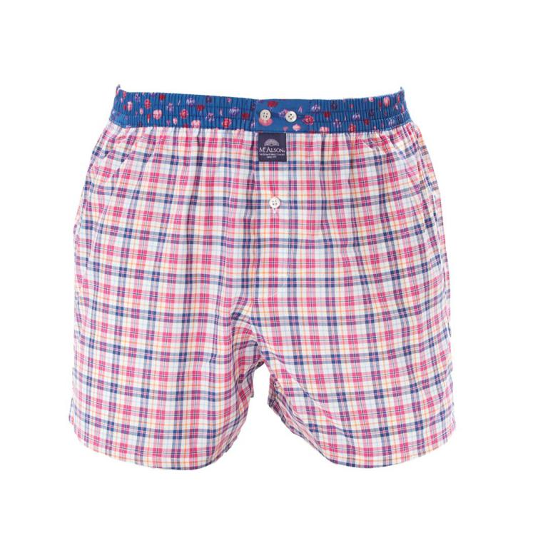 Mc Alson Boxer Heren geruit, boord blauw