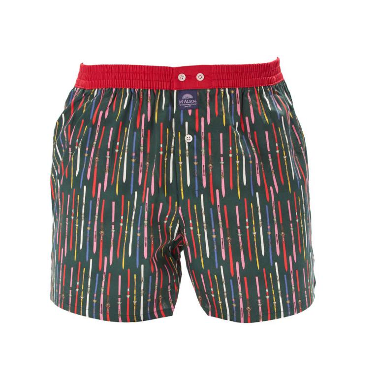 Mc Alson Boxer kind Skilatten groen, boord rood