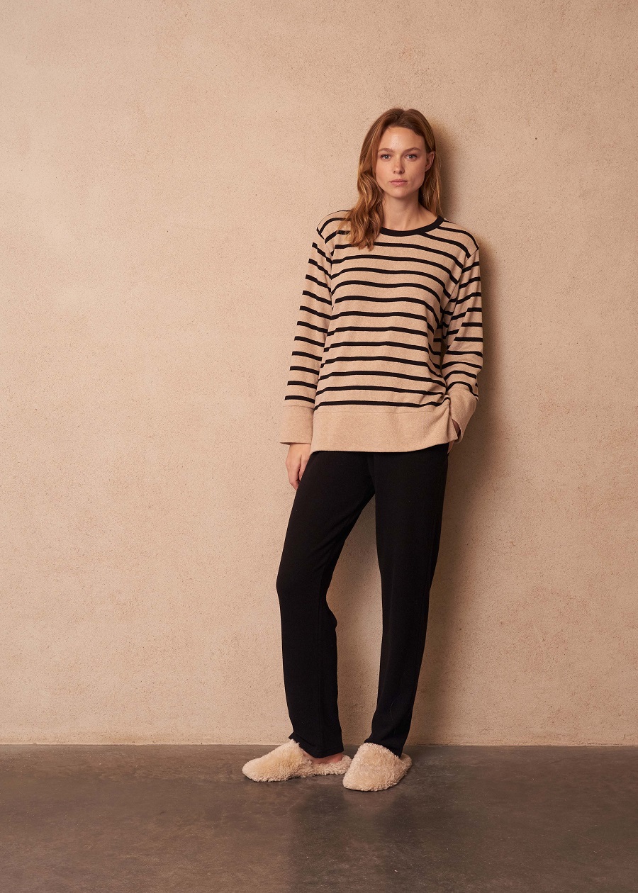 Pluto Camile sweater strepen + lange broek,gebreid