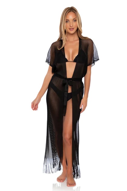 Luli Fama Palm queen Kaftan gehaakt