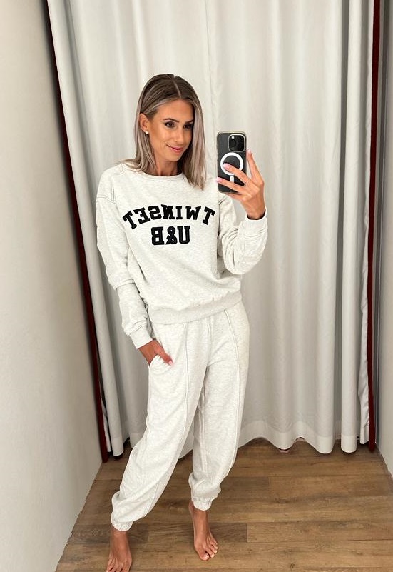 Twin-Set Sweater logo groot + lange broek