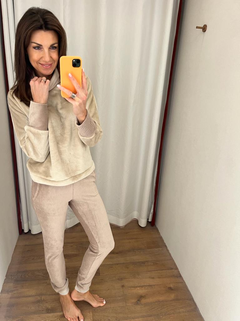Vitamia Sweater rolkraag teddy + broek rib