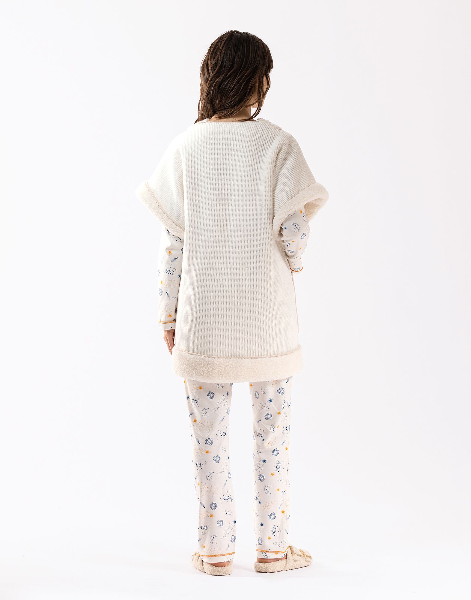 Le Chat Hygge vest voering in teddy