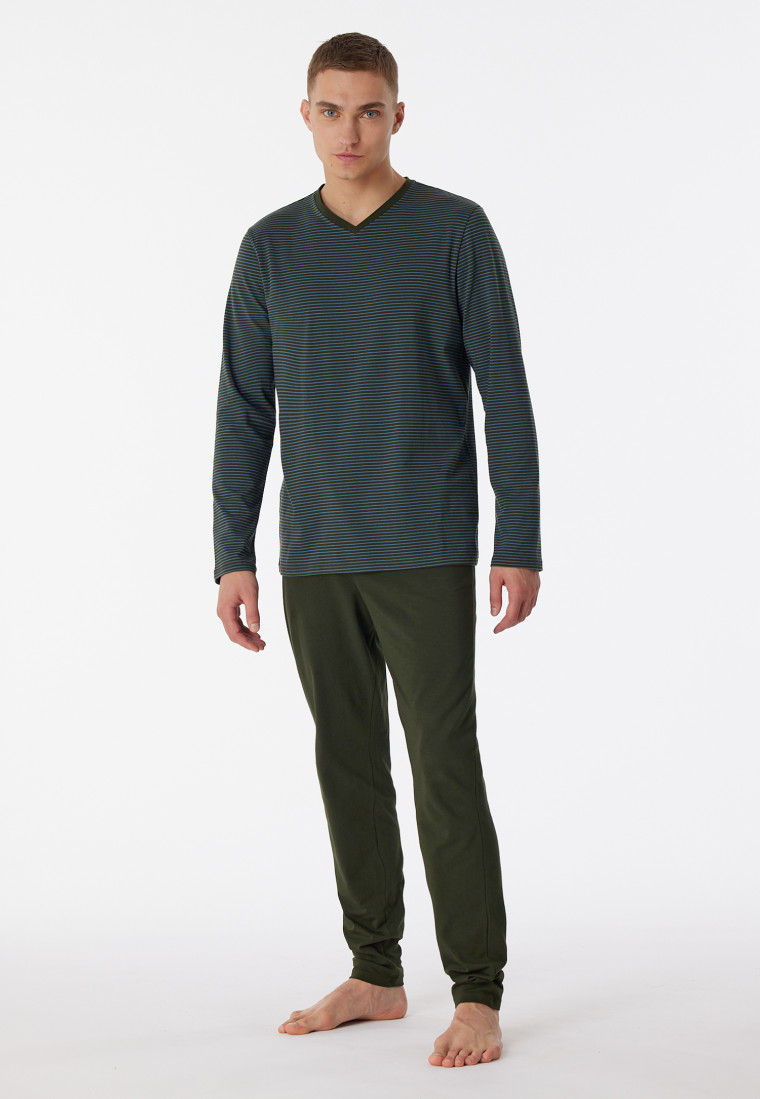 Schiesser Pyjama V-hals streepjes
