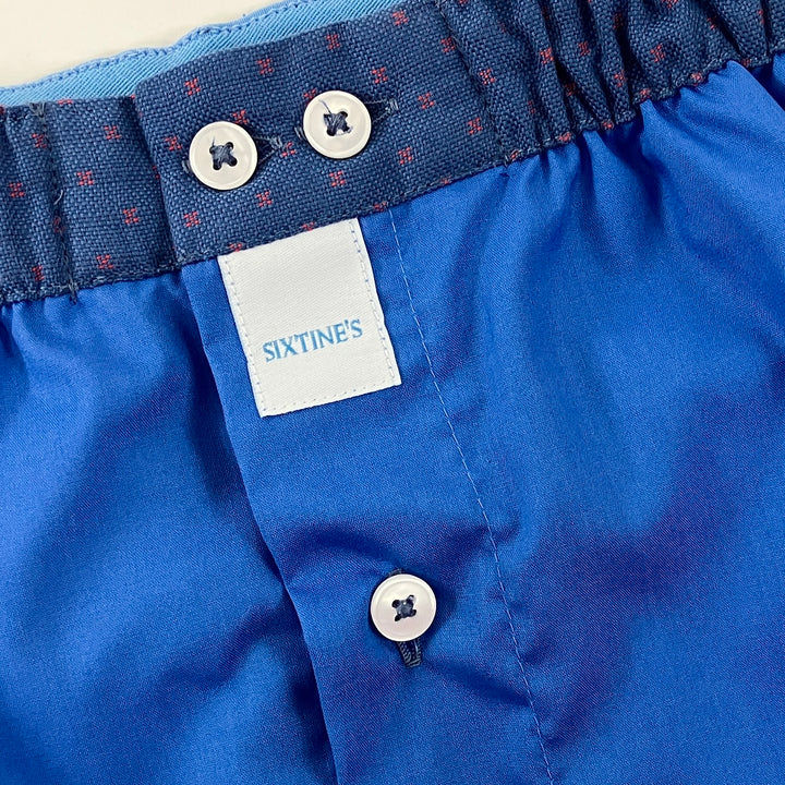 Sixtine's Boxer heren effen blauw-detail boord