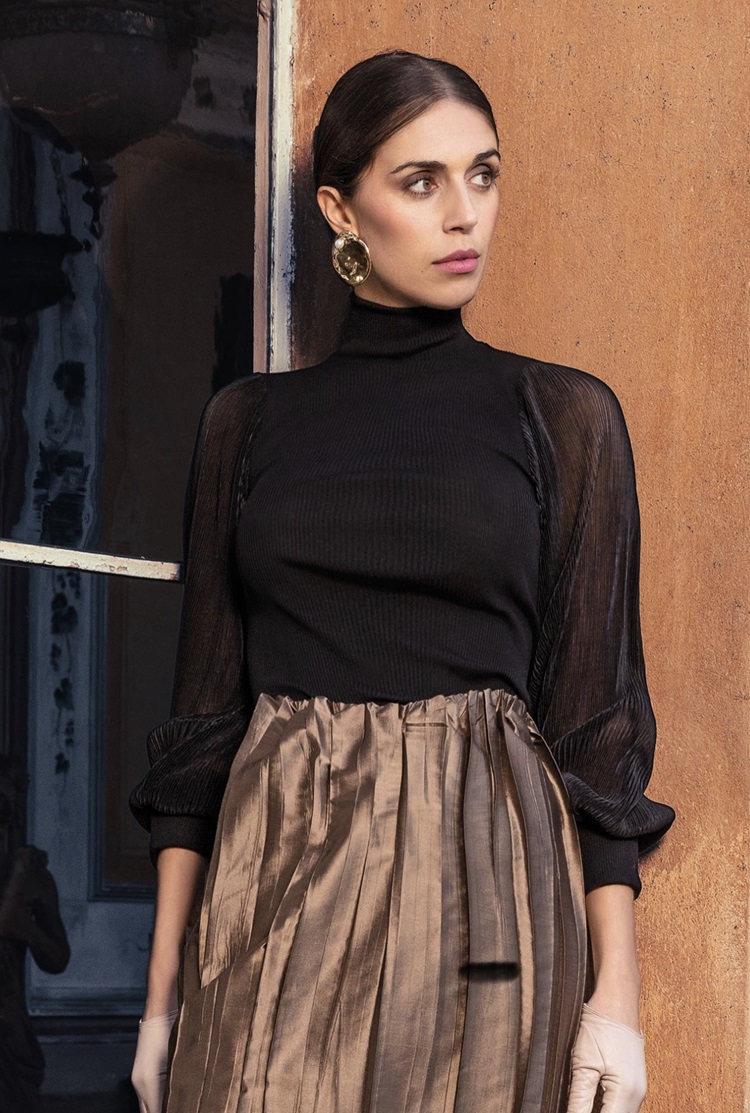 Oscalito Hemdje zijde lm chiffon plissé