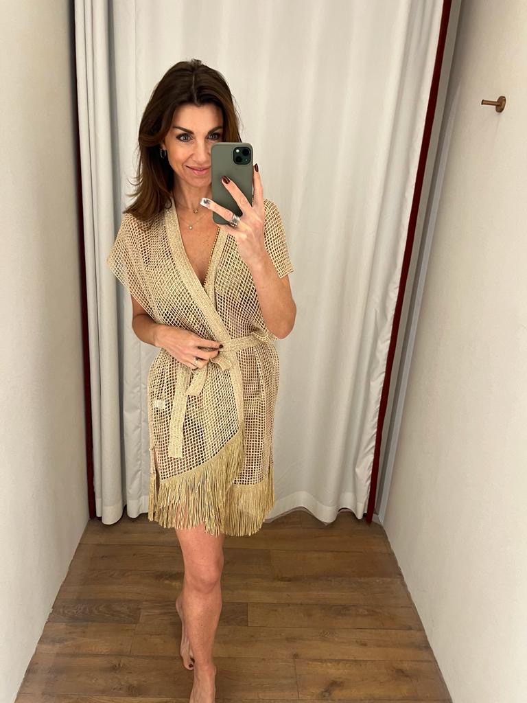 Raffaela d Angelo Macramé gehaakt kimono