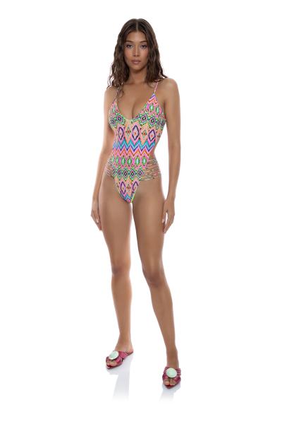 Luli Fama Miami Sorbet strappy sides Badpak