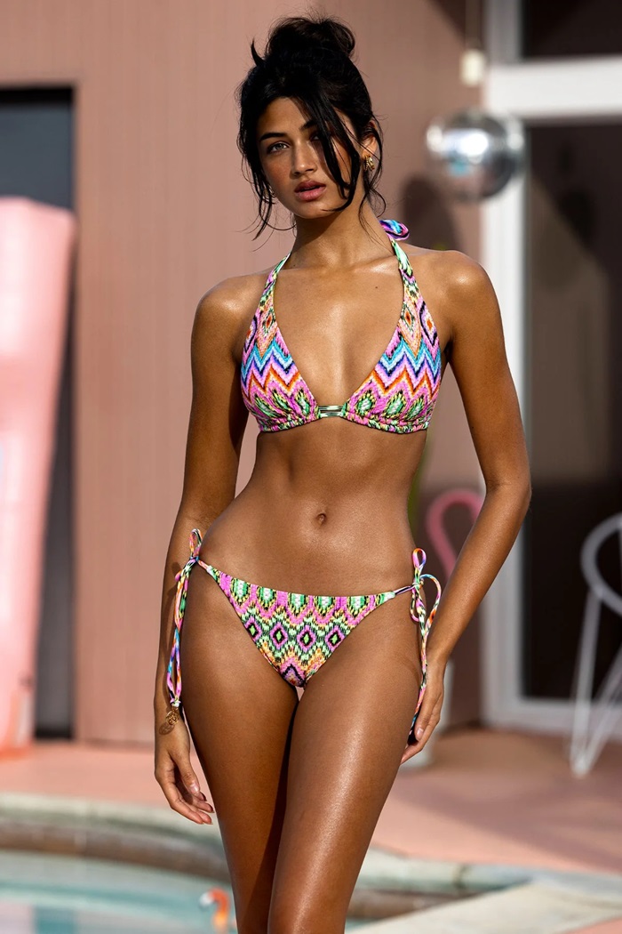 Luli Fama Miami Sorbet bikinislip met stropjes