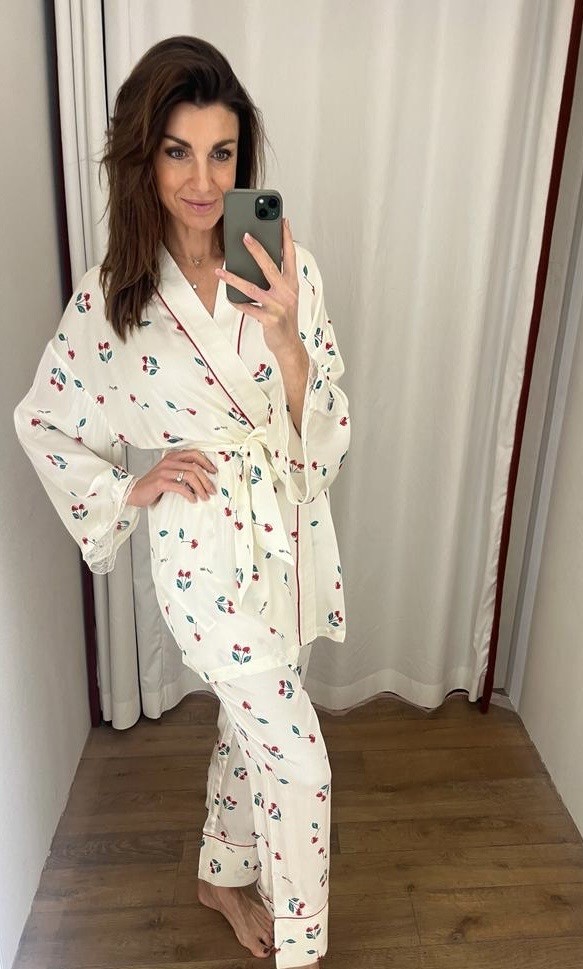 Twin-set St.Cherry pyjama lange broek+wikkelvest