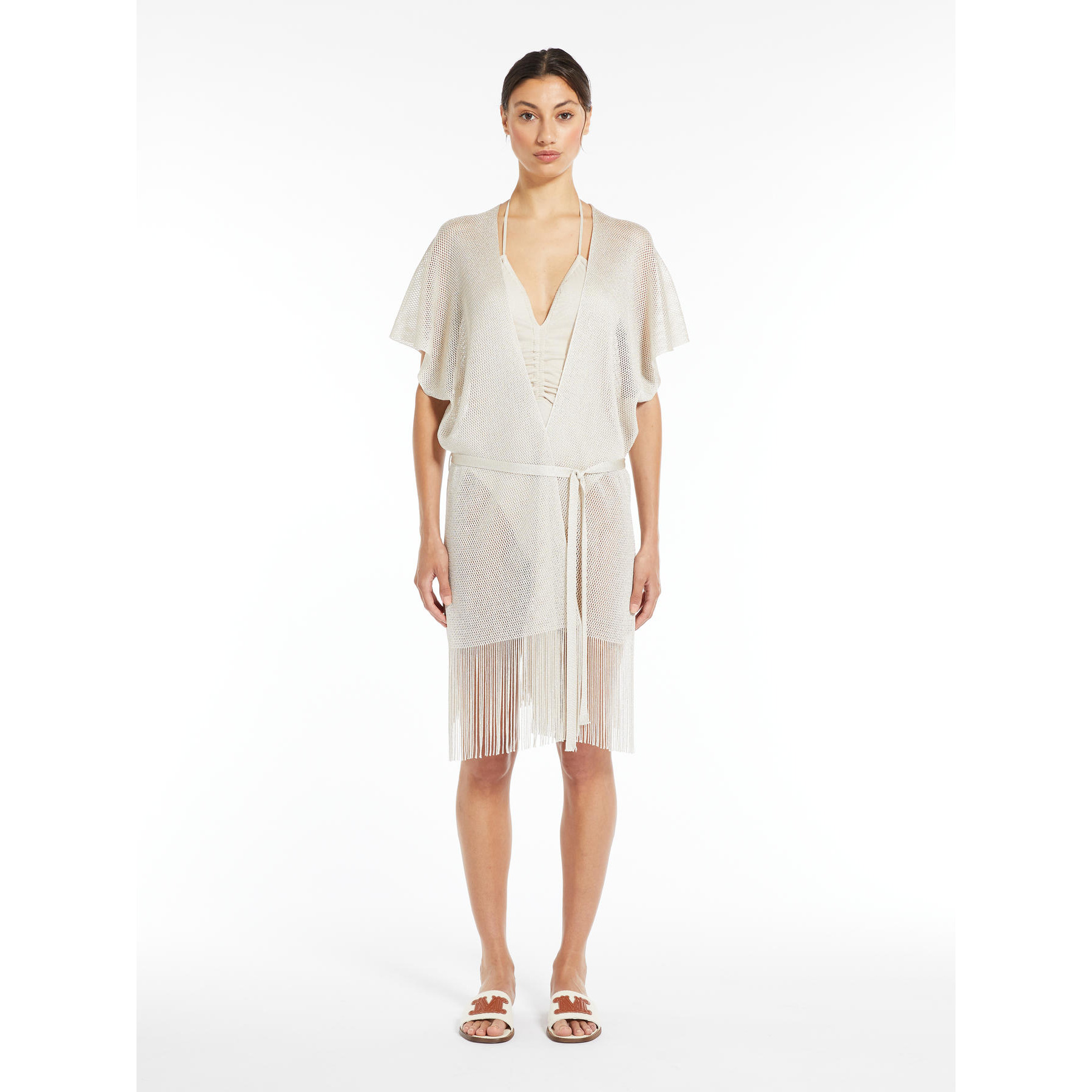 Max Mara Macao kleed met franjes