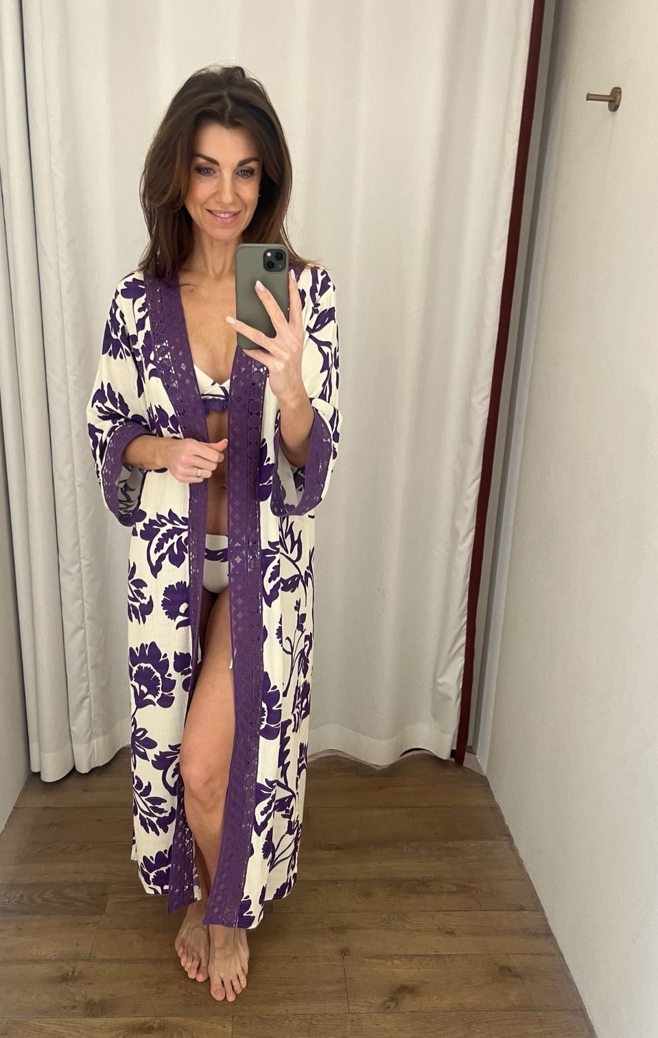 Raffaela d Angelo Bloemen+kant Kaftan lang