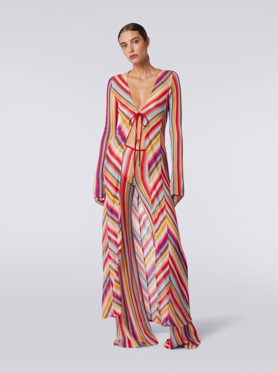 Missoni Broek gehaakt schuine strepen