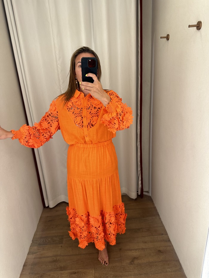 Valérie Khalfon Kerr blouse met bloemenkant